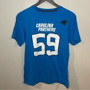 Luke Kuechly | Carolina Panthers | Blue Jersey T-Shirt | Size M